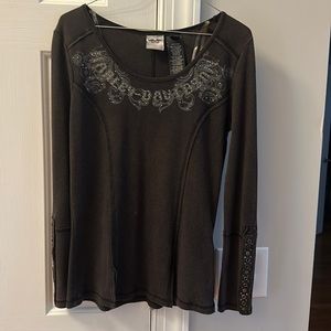 Harley Davidson bohemian style top-long sleeve